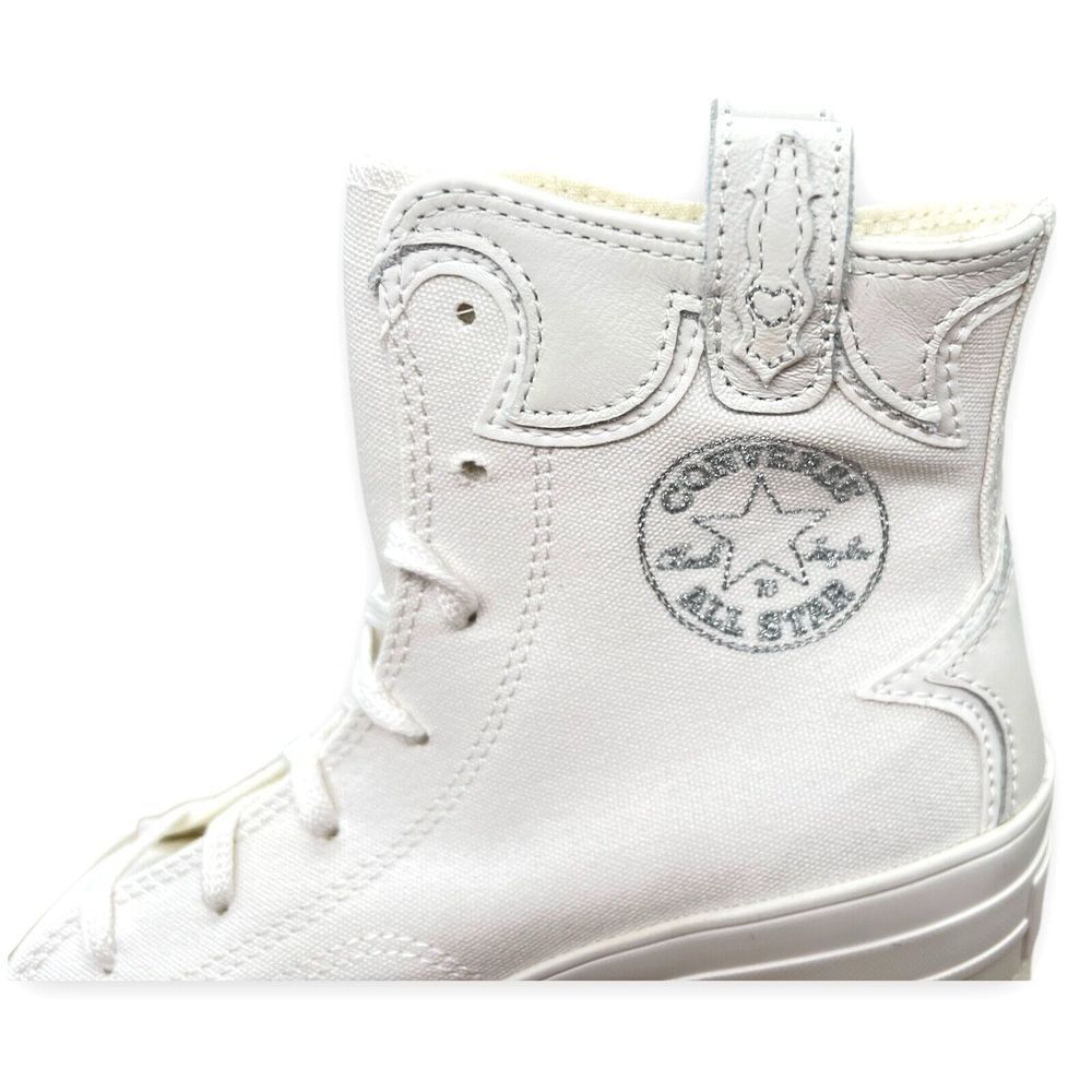Converse Shoes Womens 8.5 White Chuck 70 De Luxe Heel Western Hi Platform *READ* - Picture 8 of 10